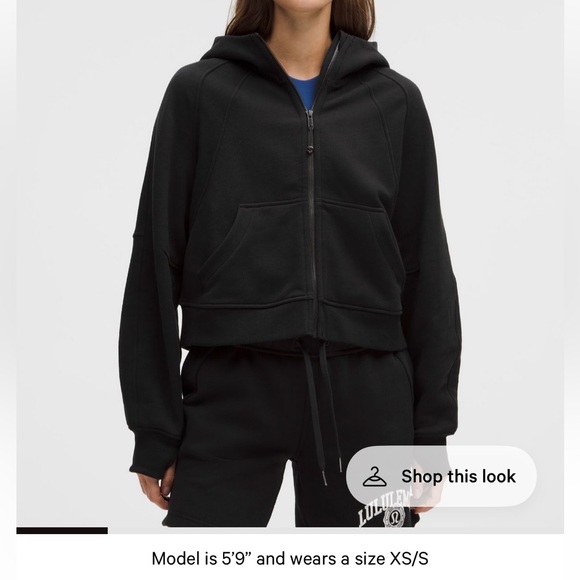 lululemon athletica Tops - lululemon athletica Black Scuba Oversized Full Zip-Up Hoodie